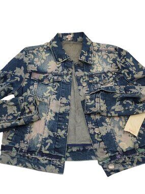 Reba Moonlight Bliss Floral Jean Jacket NWT Womens size small MRSP $118